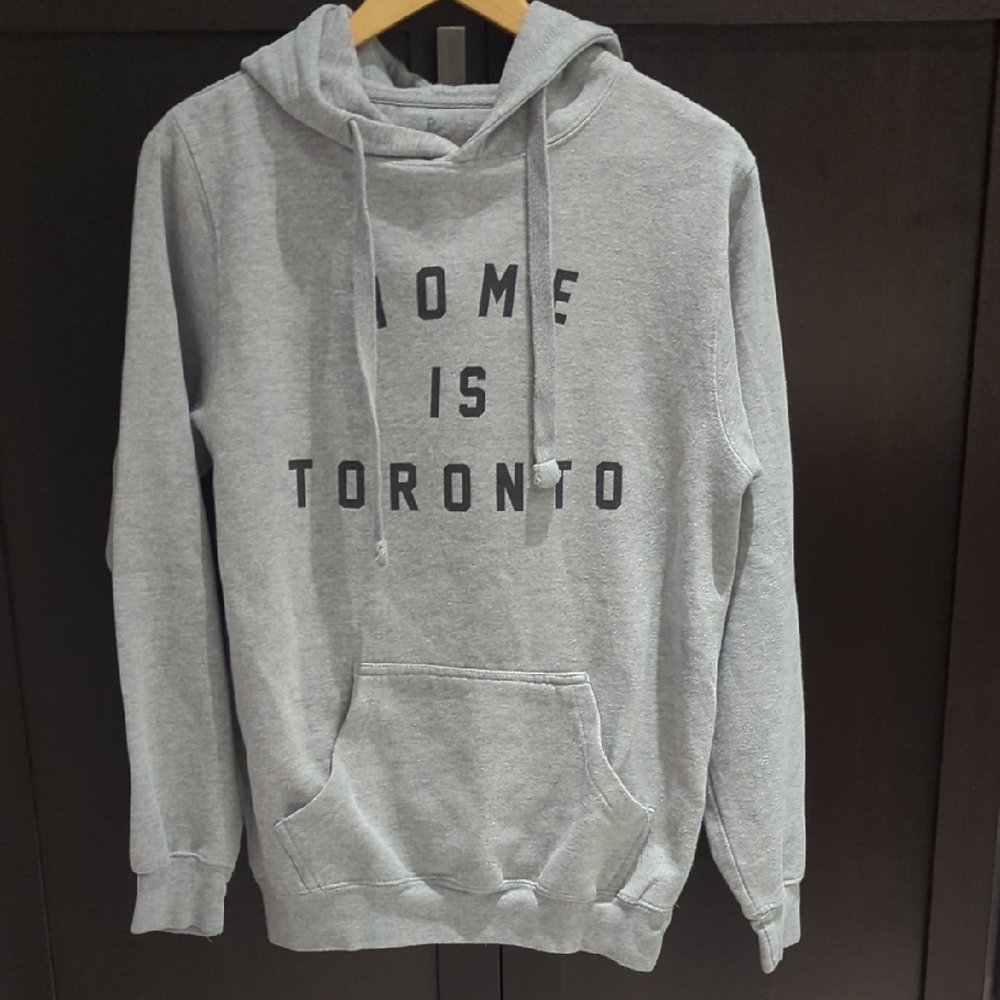 Women's Peace Collective Gray Hoodie 'Home is Toronto' Print S Great Condition - Picture 2 of 5